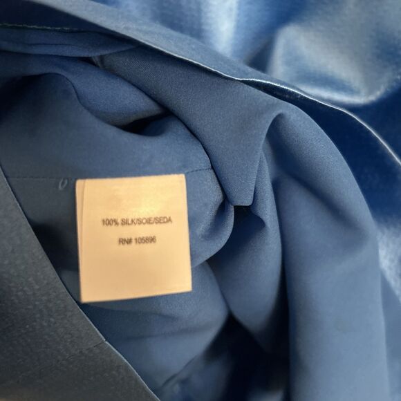 100% Silk Worth New York Size 2 Blue Sleeveless Draped Sheath Dress NWT - Picture 5 of 7